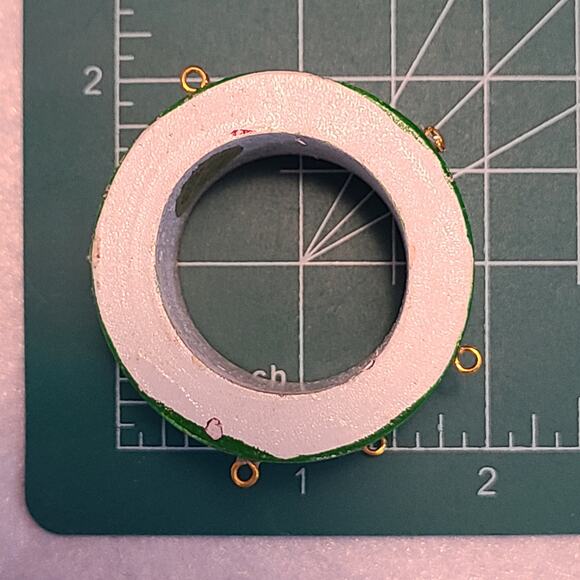 5 Vintage REED Christmas Holiday Tamborine Drum Napkin Rings Red Green White - Picture 5 of 6